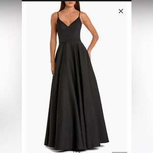 Women’s V-Neck Ball Gown with Belted A-Line Skirt